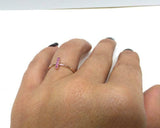 0.3ct Engagement Ring Round Cut Pink Ruby Vertical Bar Women 14k Rose Gold Over