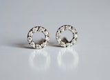 Circular Design Stud Earrings 1.2ct Round Cut VVS1D Diamond 14k WhiteGold Finish