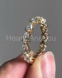 1ct Pear Cut Simulated Diamond Full Eternity Wedding Band 14k Yellow Gold Plated