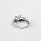 2.5ct Princess Cut Diamond Engagement Ring Halo Split Shank 14k WhiteGold Finish