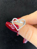 1ct Round Cut Diamond Heart Shaped Statement Engagement Ring 14k White Gold Over