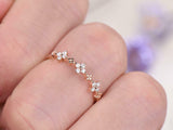 1Ct Round Cut Diamond Thin Minimalist Petite Wedding Band 14K Rose Gold Finish