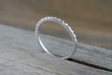 0.2ct Baguette Diamond Wedding Band 14k White Gold Finish Dainty Thin Minimalist