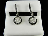 1.3ct Round Cut VVS1D Diamond Halo Dangle Earrings Women 14k White Gold Finish