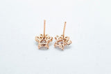 0.5ct Heart Cut Simulated Diamond Paw Stud Earrings 14k Rose Gold Plated