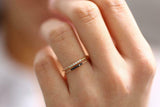 Twisted Rope Engagement Ring 0.25ct Round Cut Black Diamond 14k Rose Gold Finish