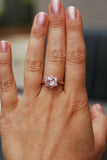 2ct Round Cut Peach Morganite Diamond Flower Engagement Ring 14k Rose Gold Over