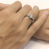 1ct Round Cut Diamond Classic Proposal Solitaire Women Ring 14k White Gold Over