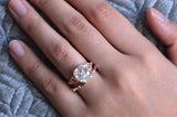 Bridal Set Engagement Ring 2ct Asscher Cut VVS1D Diamond 14k Rose Gold Finish