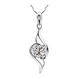 0.5ct Round Cut Diamond Pendant Unique Crystal 14k White Gold Finish NO CHAIN