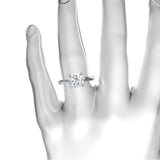 Hidden Halo Solitaire Engagement Ring 2ct Cushion Cut Diamond 14k WhiteGold Over