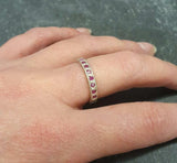 1ct Round Cut Pink Ruby 3/4 Eternity Wedding Ring Band 14k White Gold Finish