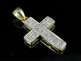 0.75ct Round Cut VVS1D Diamond Hip Hop Iced Cross Pendant 14k Yellow Gold Finish