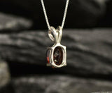 2ct Red Garnet Pendant Oval Cut Solitaire Women 14k White Gold Finish NO CHAIN