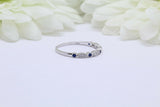 1Ct Round Cut Blue Sapphire Diamond Stackable Wedding Band 14K White Gold Finish