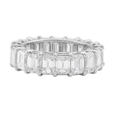 7Ct Emerald Cut Diamond Iced Cocktail Eternity Wedding Band 18K White Gold Over