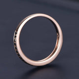 Half Eternity Wedding Ring Band 1ct Round Cut Black Diamond 14k Rose Gold Finish