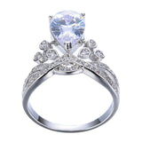 2.3ct Pear Cut VVS1D Diamond Engagement Ring 14k White Gold Finish Unique Design