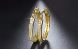 1.8ct Round Cut Diamond Party Wear for Women Hoop Earrings 14k YellowGold Finish