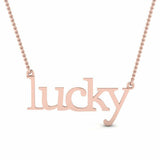 Lucky Name Fancy Pendant Valentines Gift 14k Rose Gold Finish NO CHAIN