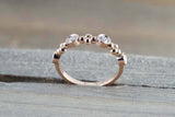 0.4ct Round Cut Diamond Wedding Band 14k Rose Gold Finish Bezel Set Minimalist