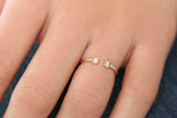 Open Stackable Wedding Band 0.7ct Baguette Cut Diamond 14k Yellow Gold Finish