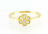 Floral Minimalist Engagement Ring 1.5ct Round Cut Diamond 14k Yellow Gold Finish