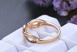 1.1ct Round Cut Black White Diamond Wedding Band Infinity 14k Rose Gold Finish