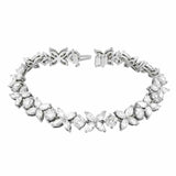 11.5ct Round Cut Diamond Floral Petal Women Bracelet 14k White Gold Finish