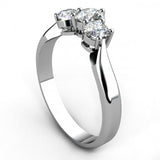 2.5ct Round Cut VVS1D Diamond Three Stone Engagement Ring 14k White Gold Finish