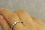 1Ct Round Cut Diamond Half Twisted Minimalist Wedding Band 14K White Gold Finish