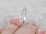 1Ct Round Cut Diamond Minimalist Half Eternity Wedding Band 14K White Gold Over