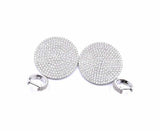 2.5ct Round Cut VVS1D Diamond Cluster Disc Drop Earrings 14k White Gold Finish