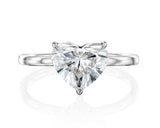 1ct Heart Cut Simulated Diamond Solitaire Engagement Ring 14k White Gold Plated