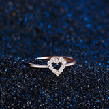 0.3ct Round Diamond Engagement Ring 14k Rose Gold Finish Heart Shape Solitaire