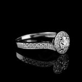 2.5Ct Round Cut Diamond Stylish Halo Engagement Ring Women 14K White Gold Finish