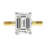 2.1ct Emerald Cut Diamond Engagement Ring Classic Solitaire 14k Yellow Gold Over