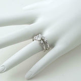 1.15ct Round Cut Diamond Engagement Ring Trilogy Bridal Set 14k WhiteGold Finish