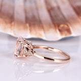 1.2ct Oval Cut Peach Morganite Solitaire Engagement Ring 18k Rose Gold Finish