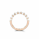 Stackable Half Eternity Wedding Band 0.23ct Marquise Diamond 14k Rose Gold Over