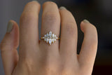 1.2ct Marquise Cut Diamond Engagement Ring 14k Yellow Gold Finish Cluster Flower