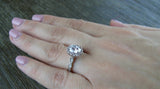 1.9ct Oval Cut Diamond Engagement Ring 14k White Gold Finish Halo Bridal Promise