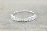 1.2ct Baguette Cut Diamond Wedding Band 14k White Gold Finish Promise Stackable