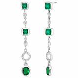 2.8ct Oval Cut Green Emerald Diamond Party Wear Drop Earrings 14k WhiteGold Over