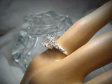 Five Stone Engagement Ring 2.5ct Emerald Cut VVS1D Diamond 14k White Gold Finish