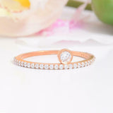 1.2ct Round Cut Diamond Engagement Ring Minimalist Stackable 14k RoseGold Finish