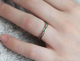 1ct Princess Cut Green Emerald Wedding Band 14k Yellow Gold Finish Full Eternity