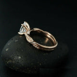 Infinity Twisted Rope Engagement Ring 1.5ct Oval Cut Diamond 14k RoseGold Finish