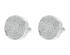 0.5ct Round Diamond Iced Hip Hop Cluster Halo Stud Earrings 14k White Gold Over