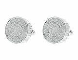 0.5ct Round Diamond Iced Hip Hop Cluster Halo Stud Earrings 14k White Gold Over